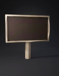 3d model: white framed chalkboard on a single vertical stand
