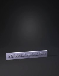 3d model: U2 The Unforgettable Fire album title in yellow script on a red backgr