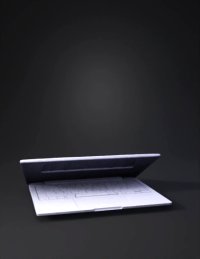 3d model: Ultra realistic modern laptop open at a 90 degree angle slim aluminu