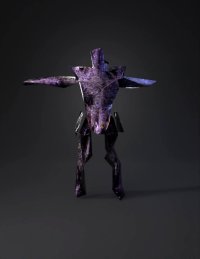 3d model: purple samurai robot armor with gold trim stylized mecha design with