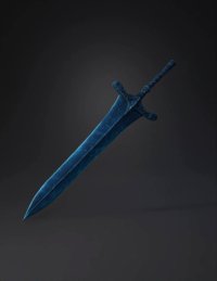 3d model: dagger with blue blade silver edge dark handle