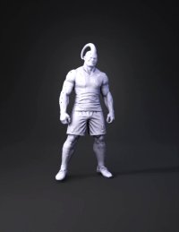 3d model: pink demon athlete wearing norway national football team jersey muscu