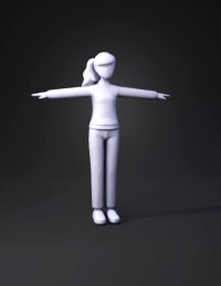 3d model: translucent blue humanoid figure in t pose with glossy surface