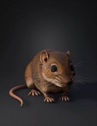 3d model: brown mouse with detailed fur texture