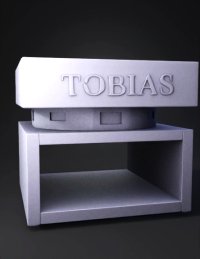 3d model: dog bowl stand with marble top and metal bowl black base beige marbl
