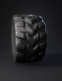 3d model: tire with deep lug tread dark rubber off road vehicle component