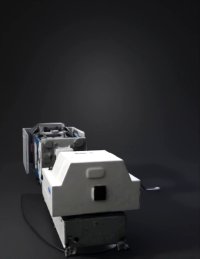 3d model: injection molding machine with white and blue frame large auxiliary m