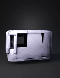 3d model: vape pod cartridge with transparent chamber and black base