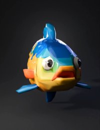3d model: A low poly stylized fish