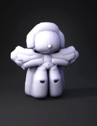 3d model: brown humanoid figure with outstretched arms simple torso and legs b