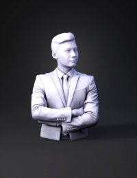3d model: male business professional in gray suit