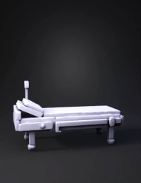 3d model: clean low poly stylized medical bed bloxburg style 3d asset solid back