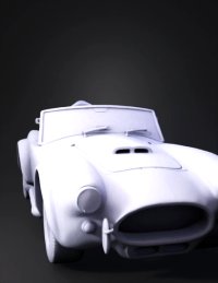 3d model: orange vintage convertible sports car with chrome accents and stylized