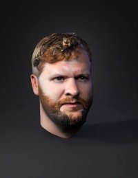 3d model: photorealistic head model of adult male with beard