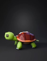 3d model: A low poly stylized turtle