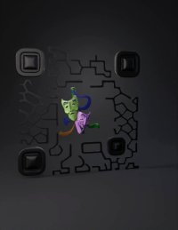 3d model: theater masks prop with green and purple colors