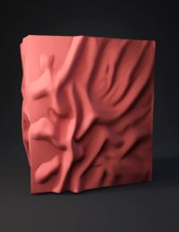 3d model: pink draped fabric with soft folds and shading