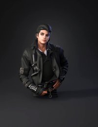 3d model: Michael Jackson lookalike in a black belted jacket with buckles and a