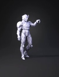 3d model: alien armored humanoid creature with segmented exoskeleton olive gree