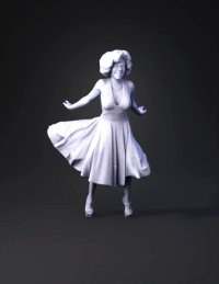 3d model: woman wearing a white halter dress with jewelry and blonde hair posed