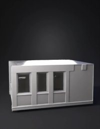3d model: long white corridor with windows evenly spaced columns bright overhe