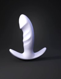 3d model: black curved horn prop with flared base smooth surface ergonomic sha